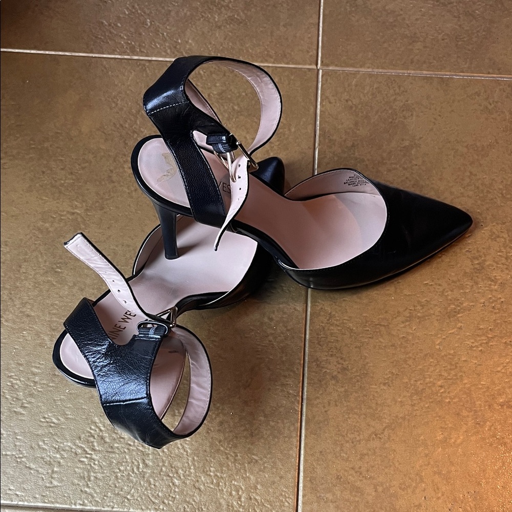 Nine West Black Ankle Strap Heels
